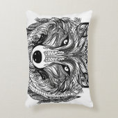 ウルフ顔 アクセントクッション (正面(垂直))