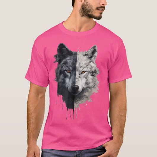 ウルフ顔 Tシャツ (正面)