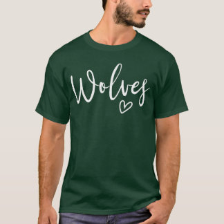 ウルフ高校のマスコット スポーツ用セーム 長袖Tシャツ レディース ウルフ Tシャツ