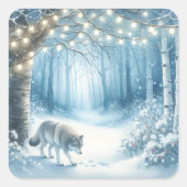 ウルフ魔法の魔法のクリスマスフォレスト スクエアシール (正面)