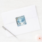 ウルフ魔法の魔法のクリスマスフォレスト スクエアシール (封筒)