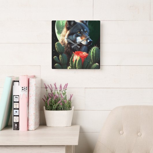 ウルフ19: スクエア壁時計 (読書スペース)