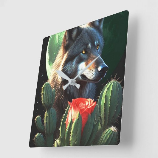 ウルフ19: スクエア壁時計 (傾斜)