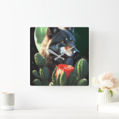 ウルフ19: スクエア壁時計 (ホーム)