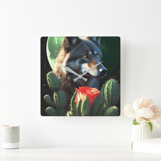 ウルフ19: スクエア壁時計 (ホーム)