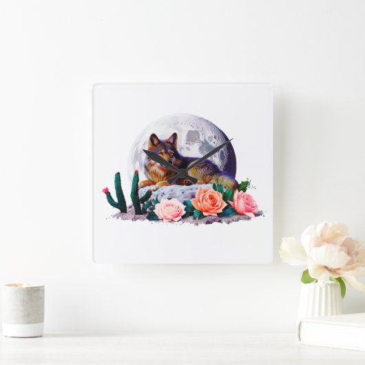 ウルフ27: スクエア壁時計 (ホーム)