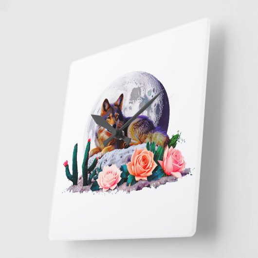 ウルフ27: スクエア壁時計 (傾斜)