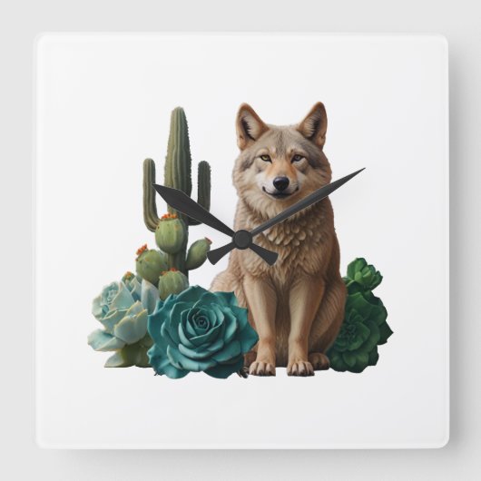 ウルフ4: スクエア壁時計 (正面)