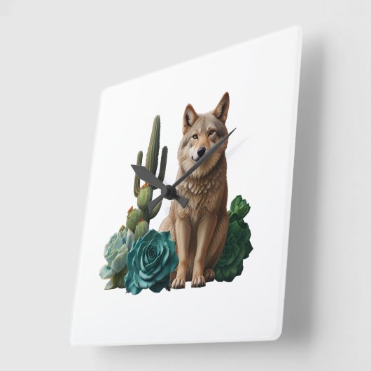 ウルフ4: スクエア壁時計 (傾斜)