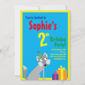 ウルフ·アニマル·キッドバースデーパーティ招待状 招待状 (正面)