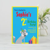 ウルフ·アニマル·キッドバースデーパーティ招待状 招待状 (スタンド正面)