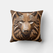 ウルフ・ウッド・カービング クッション (裏面)