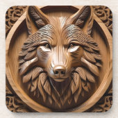 ウルフ・ウッド・カービング コースター (正面)