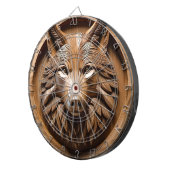 ウルフ・ウッド・カービング ダーツボード (正面右)