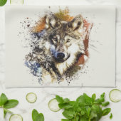 ウルフ キッチンタオル (折り畳み)