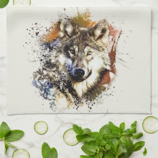 ウルフ キッチンタオル (折り畳み)