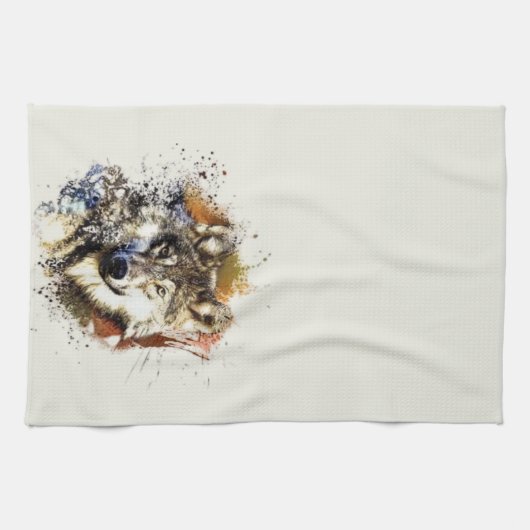 ウルフ キッチンタオル (横)