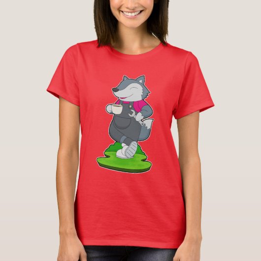 ウルフ コーヒー カップ Tシャツ (正面)