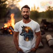 ウルフ&サンセットフォレストダブルエクスポージャー Tシャツ