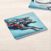 ウルフ スクエアペーパーコースター (アングル)