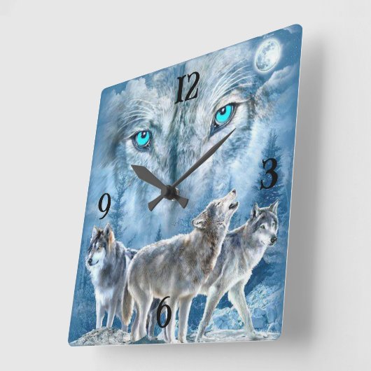 ウルフ スクエア壁時計 (傾斜)