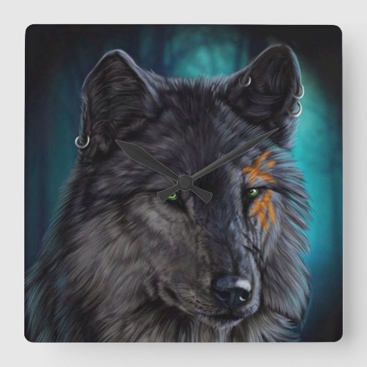 ウルフ スクエア壁時計 (正面)