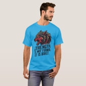 ウルフ ストレングス ウォリアー Tシャツ - 構築された強さ  (正面フル)