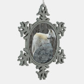 ウルフ スノーフレークピューターオーナメント (左)