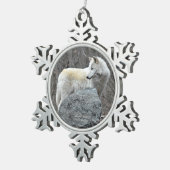 ウルフ スノーフレークピューターオーナメント (右)