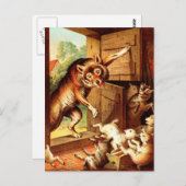 ウルフ&セブン若い子供~おとぎ話アート絵画ズ ポストカード (正面/裏面)