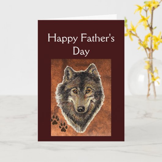 ウルフ&トラック引用文ハッピーファーザーズデイ カード (黄色い花)