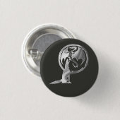 ウルフ&ドラゴンシルバーブラックボタン 缶バッジ (正面&裏面)