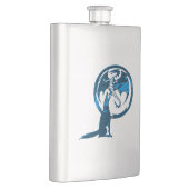 ウルフ&ドラゴンブルーステンレススチールフラスコ フラスク (右)