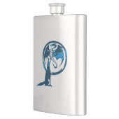 ウルフ&ドラゴンブルーステンレススチールフラスコ フラスク (左)