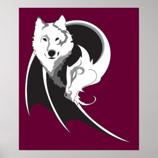 ウルフ&ドラゴンプリント ポスター