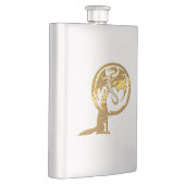 ウルフ&ドラゴン金ゴールドステンレススチールフラスコ フラスク (右)