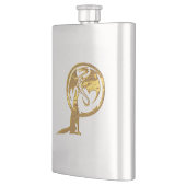 ウルフ&ドラゴン金ゴールドステンレススチールフラスコ フラスク (左)