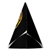 ウルフ&ドラゴン金ゴールドブラックウィザードパーティー帽子 パーティーハット (裏面)