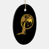 ウルフ&ドラゴン金ゴールドブラックオーナメント セラミックオーナメント (右)