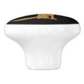 ウルフ&ドラゴン金ゴールドブラックセラミックスノブ セラミックノブ (側面)