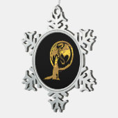 ウルフ&ドラゴン金ゴールドブラックペーター雪片オーナメント スノーフレークピューターオーナメント (右)