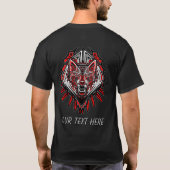ウルフ ハイダー部族トーテムデザイン Tシャツ (裏面)
