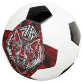 ウルフ・ハイダ部族トーテムデザイン サッカーボール (3/4)