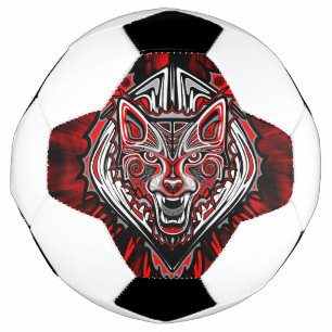 ウルフ・ハイダ部族トーテムデザイン サッカーボール