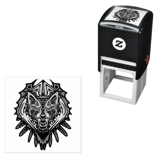 ウルフ・ハイダ部族トーテムデザイン セルフインキングスタンプ (インサイチュ)
