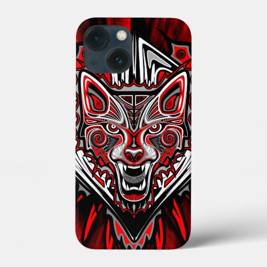 ウルフ ハイダ部族トーテムデザイン Case-Mate iPhoneケース (裏面)