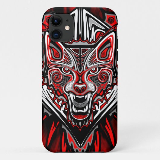 ウルフ・ハイダ部族トーテムデザイン Case-Mate iPhoneケース (裏面)