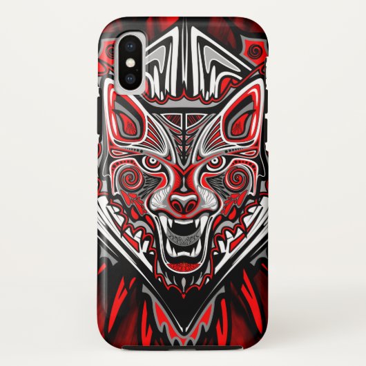 ウルフ ハイダ部族トーテムデザイン Case-Mate iPhoneケース (裏面)