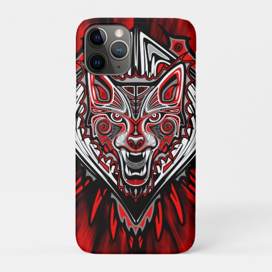 ウルフ・ハイダ部族トーテムデザイン Case-Mate iPhoneケース (裏)