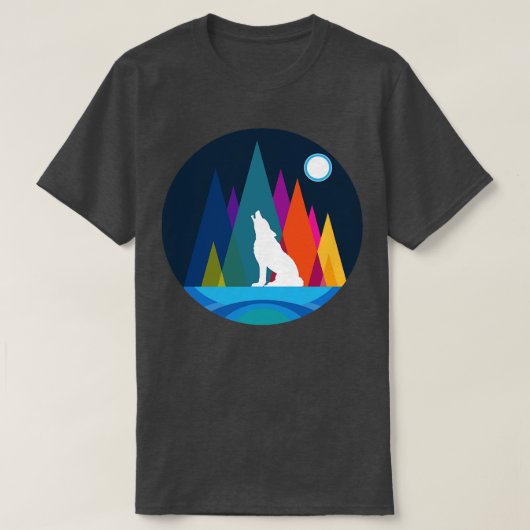 ウルフ・バイ・ア・カラフルマウンテン Tシャツ (デザイン正面)